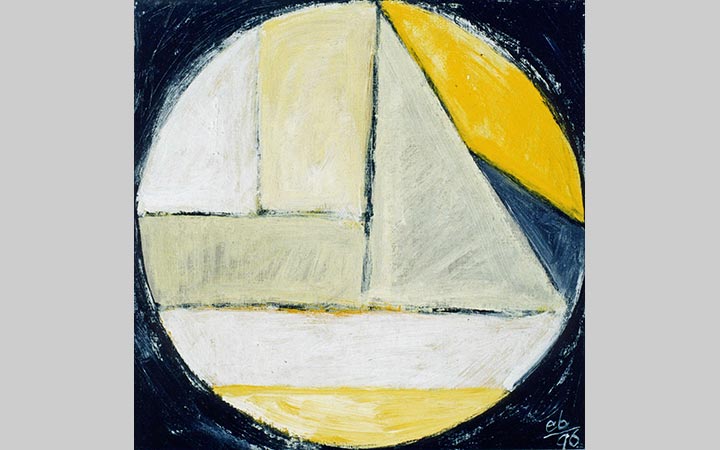  1996, Topografie 1, acryl op karton, 18x18 cm