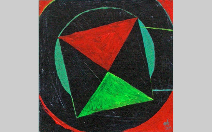  2000, Exit 5, acryl op board, 20x20 cm