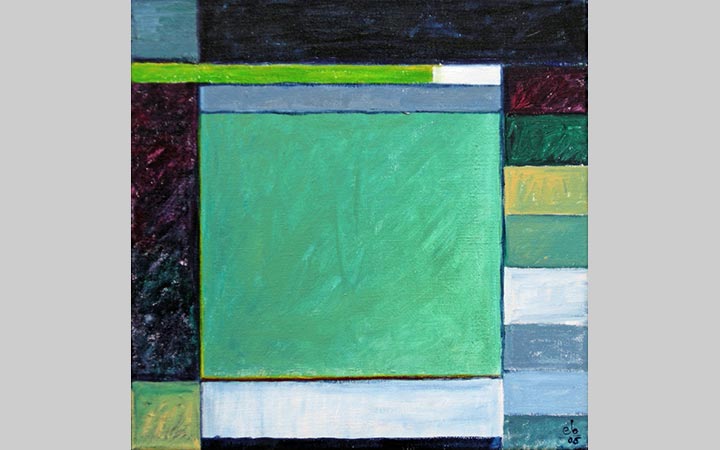  Volkstuin 1, 2010, acryl op doek, 36x36 cm, particulier bezit