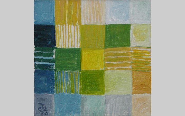  Maarttuin, 2010, acryl op doek,	 20x20 cm