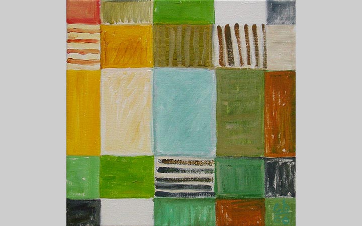  Meituin 2, 2010, acryl op doek,	25x25 cm