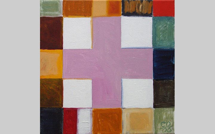  Zomertuin 1, 2010, acryl op doek, 30x30 cm