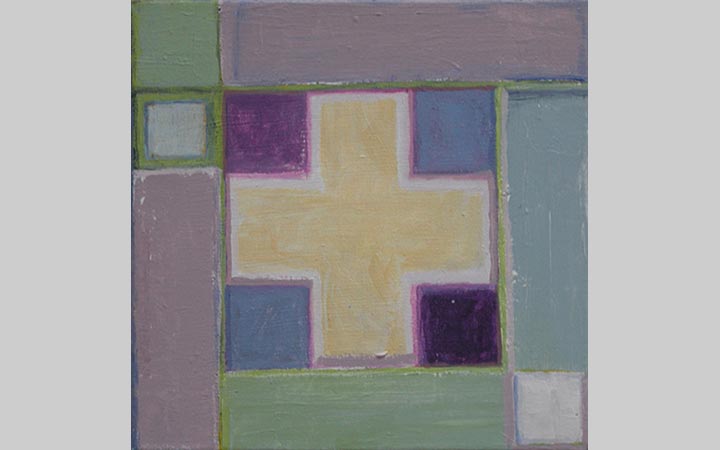  Tuin zonder titel, 2008,	acryl op doek, 20x20 cm