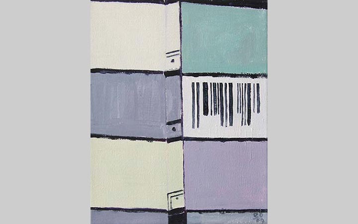  Afbraak Boisotstraat III,	 2009, acryl op doek, 32,5x44,5 cm