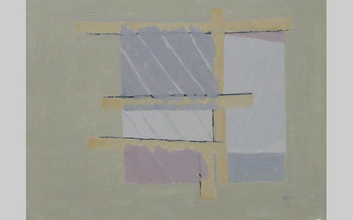  2011, Plakband & Beton 2, acryl op karton, 32,2x23,8 cm