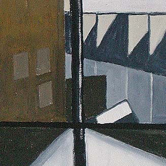 2011, Sneeuw in Zaandam 1, acryl op doek, 24x30 cm