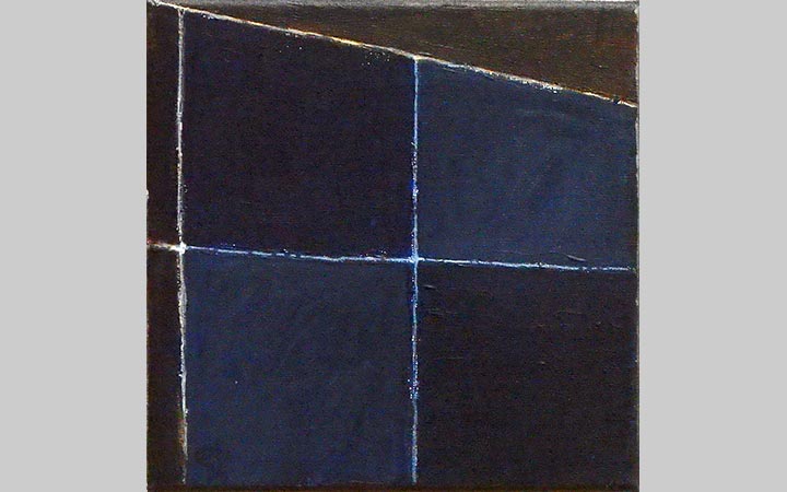 2015,	Nachtvenster 1, acryl op doek, 20x20 cm