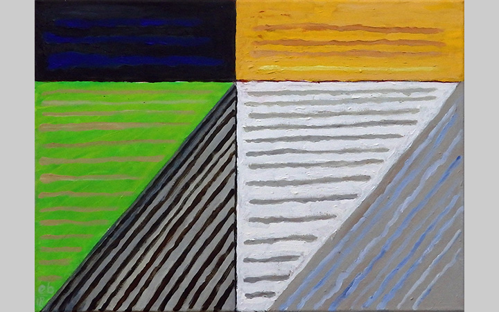 2018, 	Friesch landschap 6, acryl op doek, 56x40 cm